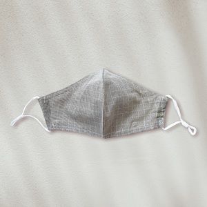 nude tan plaid adjustable strap adult face mask